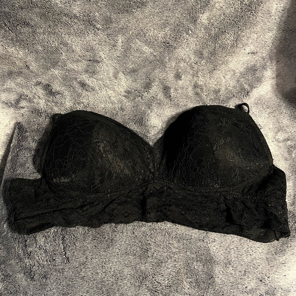 Trillium Black Lace Padded Bralette Size XL NWOT